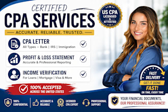 cpa letter, profit and loss statement, income verification