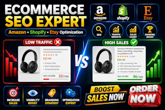 optimize amazon shopify store etsy seo product listing to increase traffic sales