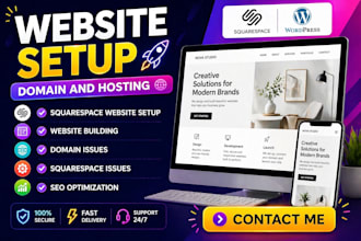 set up squarespace website, connect domain and launch squarespace