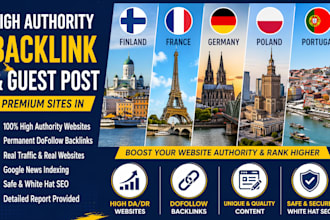 high authority backlink and guest post in finland france germany poland portugal