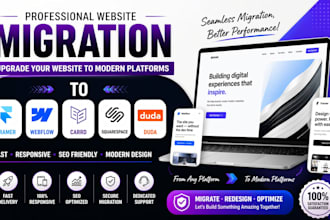 migrate your website to framer webflow carrd squarespace duda website migration