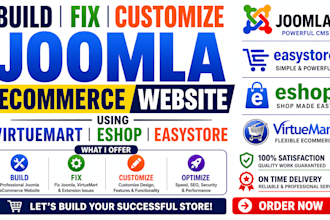 build fix customize joomla ecommerce website using virtuemart eshop easystore
