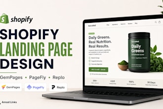 design shopify landing page in gempages, pagefly, replo and one product store