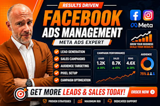 setup and manage facebook ads advertising marketing campaign