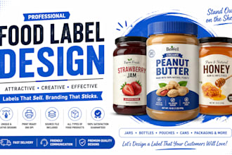 design professional food label and food packaging deesign