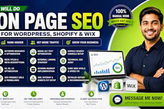 provide on page SEO for wordpress shopify and wix