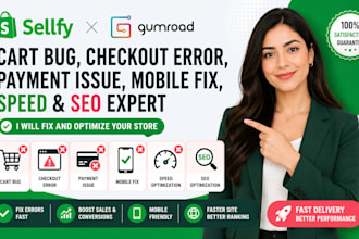 sellfy gumroad cart bug checkout error payment issue mobile fix speed seo