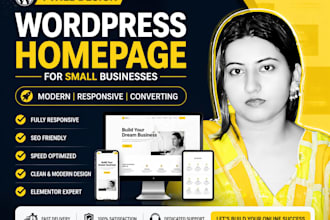 create functional wordpress homepage for small business