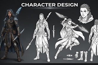 cinematic character design for film, game, or story