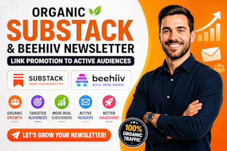 do organic substack page, beehiiv newsletter, link promotion to active audiences
