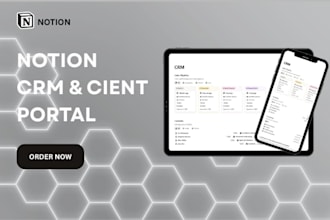 build notion CRM, client portal, custom notion templates, notion dashboard, okr