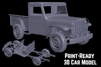 3d car model military vehicle modular assembly scale model sla fdm 3d printing
