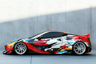 design a custom vehicle wrap, cars
