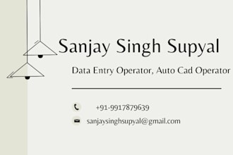 do data entry work and auto cad disign