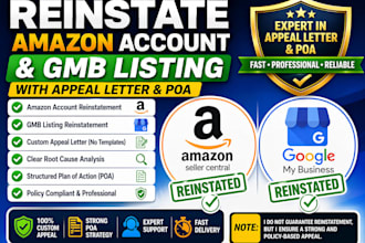 reinstate suspended amazon account and gmb with appeal letter poa