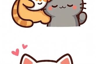 create cute watercolor cat whatsapp stickers