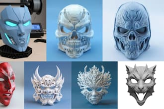 design custom 3d cosplay helmets, armor, masks and props for 3d printing