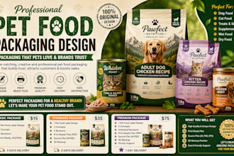 design food product packaging, pet food packaging  label, pet food label design
