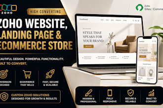 build high converting zoho website, landing page and ecommerce store