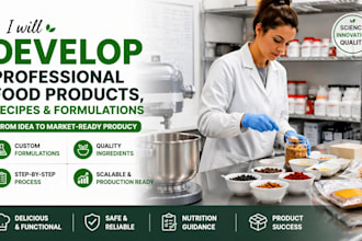 develop professional food products recipes and formulations