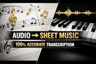 transcribe music to sheet music arrange and transpose notations accurately