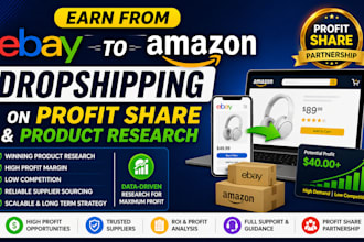 earn from ebay to amazon dropshipping on profit share and product research