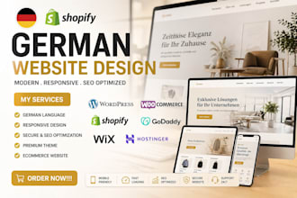design, redesign german shopify store website, webshop, german wordpress website