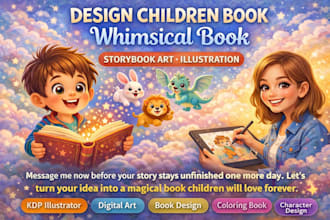 design children book whimsical book, book design, kdp illustrator, digital art