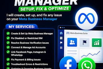 create a verified bm or solve and fix any issue on your meta business manager
