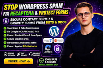 fix wordpress spam, google recaptcha, protect contact form7, gravity forms, ddos
