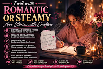 write romantic or steamy love stories with emotion