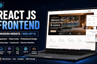 build a modern react js frontend website or web app