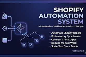 build shopify automation, API integration, workflow and CRM sync