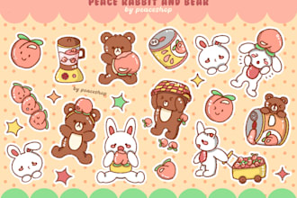design custom sticker cute pack