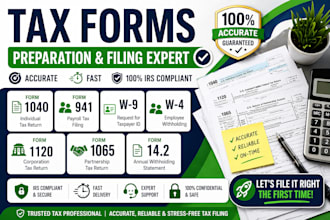 file form 1040 941 w9 w4 1120 1065 tax return irs filing help