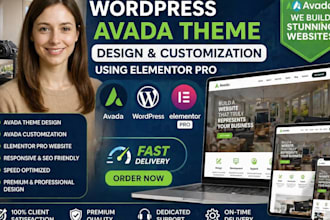 design wordpress avada theme avada customization avada website elementor pro