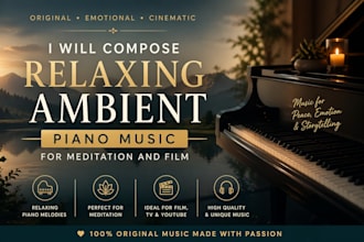 compose relaxing ambient piano music for meditation and film
