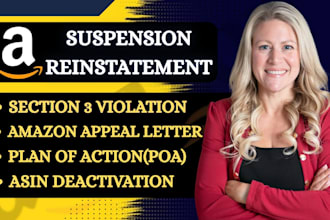 write amazon suspension appeal letter and poa to reinstate your amazon account