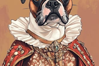 create masterpiece renaissance historical pet portrait