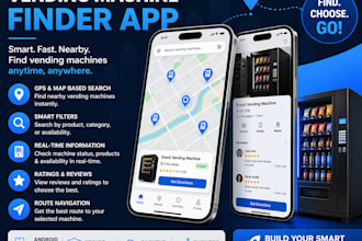 develop a vending machine finder app with gps and maps