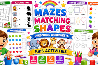 create kids maze worksheet and printable activity pages for KDP