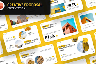 create client proposal powerpoint design, marketing presentation, sales slides