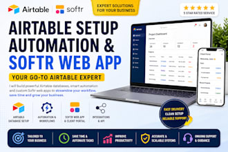 setup your airtable database, airtable automation, softr webapp, airtable expert