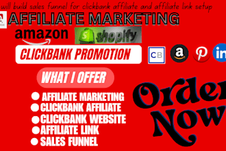 build sales funnel for clickbank affiliate and affiliate link setup