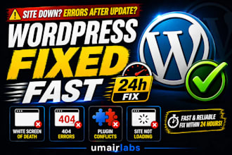 fix wordpress errors, bugs, and issues fast 24h delivery