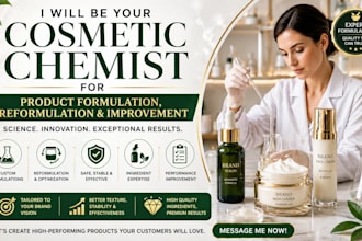 formulate cosmetic chemist for product formulation and improvement