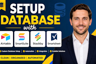setup database with airtable, smartsuite, stackby, smartshee