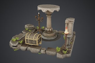 design 3d game assets, props and environments