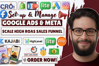 setup and manage google ads, facebook ads to scale high roas sales funnel