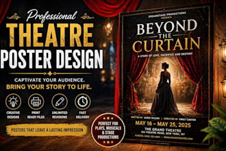 theatre poster movie poster film poster flyer design brochure design in 24hrs